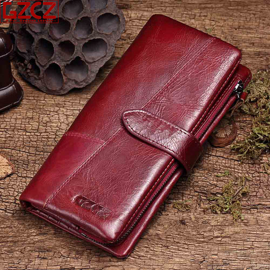 Genuine Leather  Wallet Purse  Luxury Cow Leather
