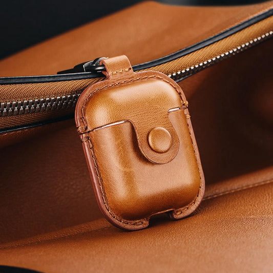 Headphone Luxury Genuine Leather Cover For Apple AirPods