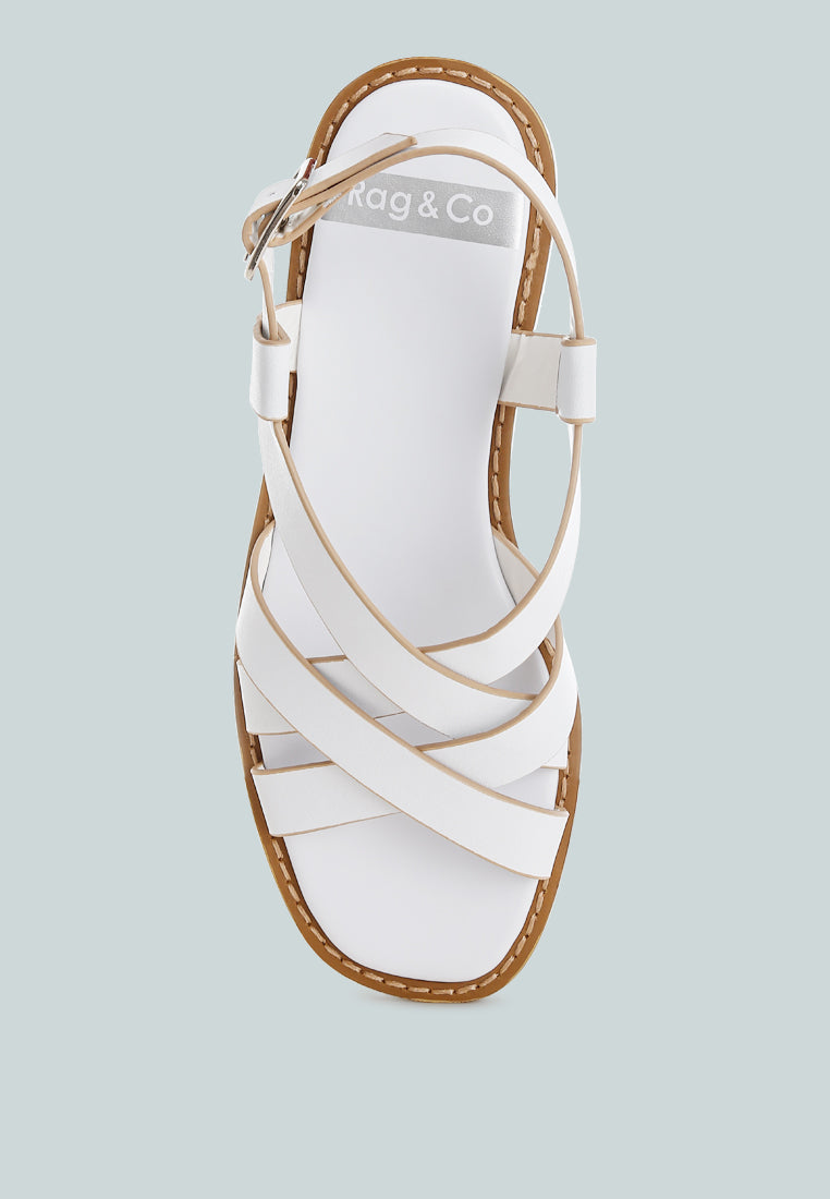 Kapaka Real Leather Flat Gladiator Sandals