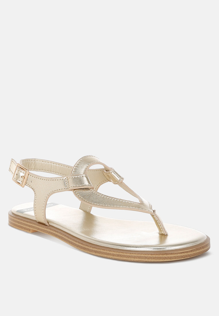 Zorad Metallic Genuine Leather Flats-1